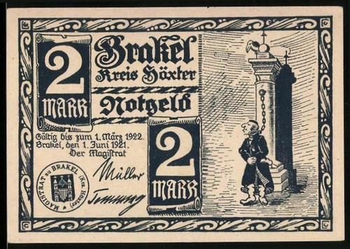 Emergency money brakel 1921 - emergency, 1921,
