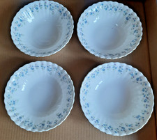 4 x Royal Albert Memory Lane Dessert / Cereal / Fruit Bowls Floral Blue China