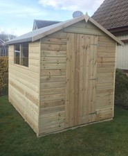Tongued and Grooved Tanalised Garden Shed Wooden Apex T&G Hut Pressure Treated  