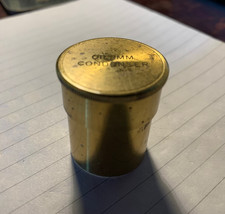 Antique Microscope Empty Brass Canister Marked "Oil Immersion Condenser"