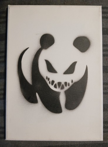 Panda banksy dismaland canvas - panda,