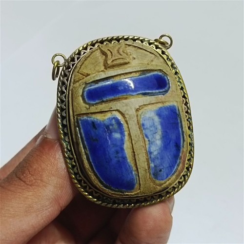 Ancient egyptian blue scarab - ancient,