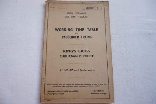 1965 working railway timetable - working,