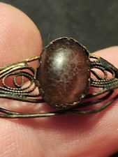 Late Roman/Saxon absolutely stunning copper/gold gilded ring with amethyst LA80c