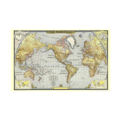 Vintage world map poster - world,