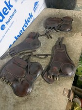 Set Of 4 Brown Leather Jumping Boots