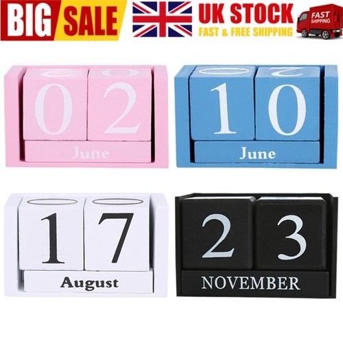Wooden perpetual desk calendar - wooden,