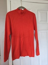 NWOT Primark Ladies Pumpkin Orange Turtle Neck Top Size 16 18 20
