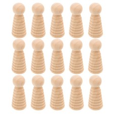  15 Pcs Wooden People Peg Doll