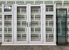 UPVC FRENCH DOORS WHITE EXTERNAL DOUBLE GLAZED USED PATIO BACK DOOR SET