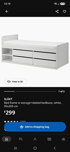 Ikea släkt bed frame white - bed,
