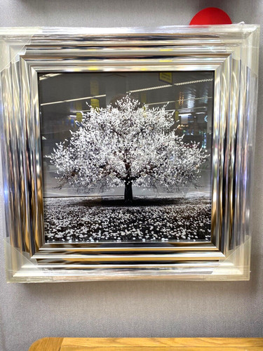 White blossom tree - white, art