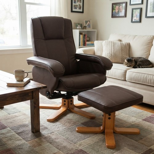 Recliner chair with footstool - recliner,