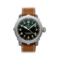 Breitling Aviator Super 8 Titanium Auto Green Dial Strap 46mm B20 EB2040101L1X1