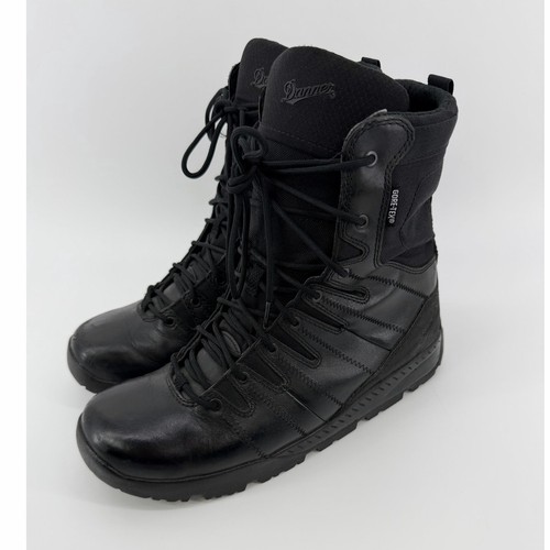 Black leather tactical - black, boots