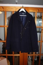 MENS RALPH LAUREN NAVY BLUE STYLISH ZIPPED QUILTED WINTER COAT XL (52 CHEST)