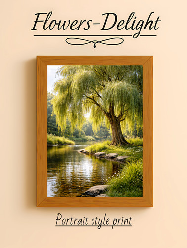 Weeping willow wall art print - willow,