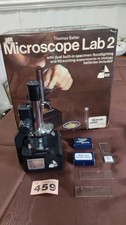 1970's Thomas Salter Microscope Lab 2 w/ Some Accessories an Original Box. Used