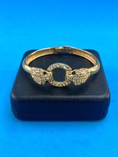 A vintage  gold coloured crystal  Panther bangle