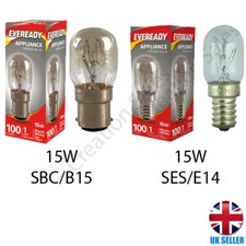 Eveready 15W E14 SES Fridge Freezer Bulb Appliance Pygmy Refrigerator B15 Pygmy