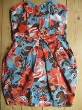 Origami floral Rose bandeau strapless sculpture tulip 3D rrp £45 PARTY Cocktail 