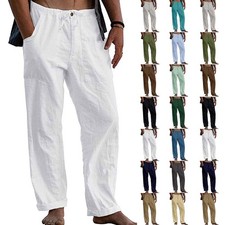 Mens Cotton Linen Pants
