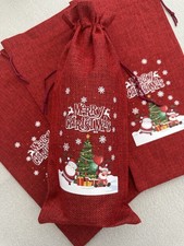 1 RED BURLAP ‘MERRY