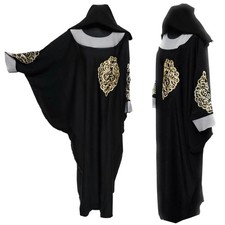 Black Dubai Batwing Abaya Farasha Jalabiya Arab Dress