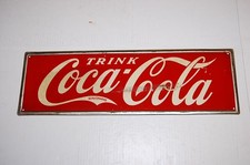 Rare Original Vintage Coca-Cola Metal Sign Advertising 45Cm X 14Cm