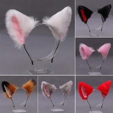 Cat Fox Ears Faux Fur Headband Headwear Anime Cosplay Halloween Party Costume