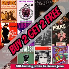 Vintage Rock Band Concert Posters Prints Wall Art Gifts Home Decor