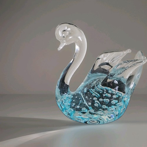 Art glass swan - glass, swan.