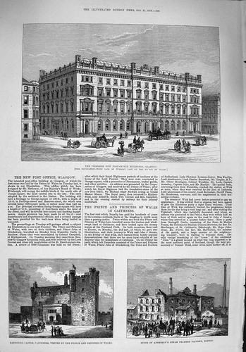 Old antique print 1876 post - antique,