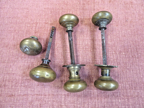 Vintage brass round - round, door