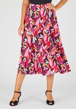 Jersey Print Pleated Skirt