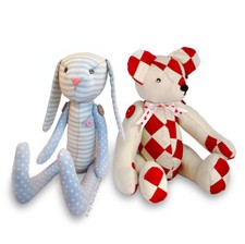 TWO Teddy Bear & Bunny Rabbit