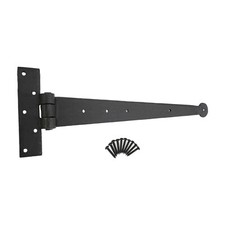 One Piece T Hinge 15”(375mm) Penny End Hand Forged Iron Beeswax Gate Shed Door