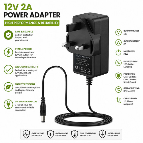 12v power supply - 12v, 2a