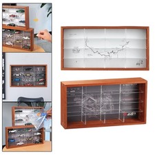 Wall Mounted Curio Cabinet Hanging Display Shelf Organizer Wooden Display Case