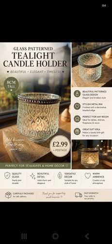 Glass patterned tealight - patterned,