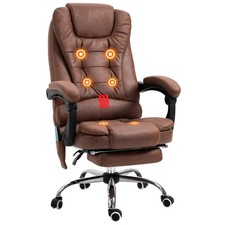 Vinsetto Ergonomic Heated 6 Points Vibration Massage Office Chair with Footrest