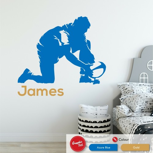 Rugby personalised wall art - rugby,