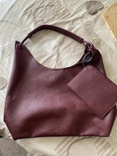 Burgundy Slouch Bag with Purse