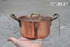 old vintage French small cooking pot with lid - FREE DELIVERY