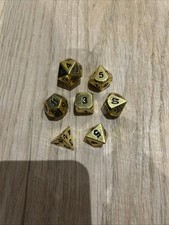 Metal Dice Set Gold Coloured