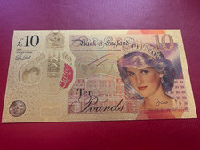Ten Pound Princess Diana Note Gold effect novelty  Bank note