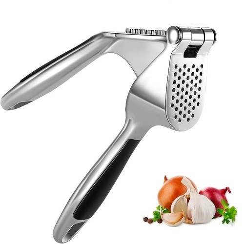 Stainless steel garlic press - steel,