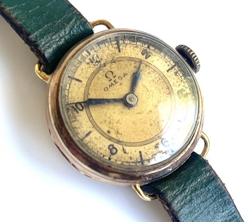 Omega vintage 9ct gold green - omega,