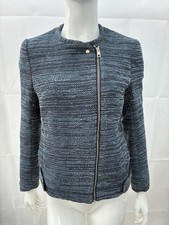 H&M Blue Tweed Bouclé Zip