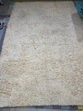 GH Frith woollen shaggy rug cream large handmade pure wool RRP £1,250 260 x 170